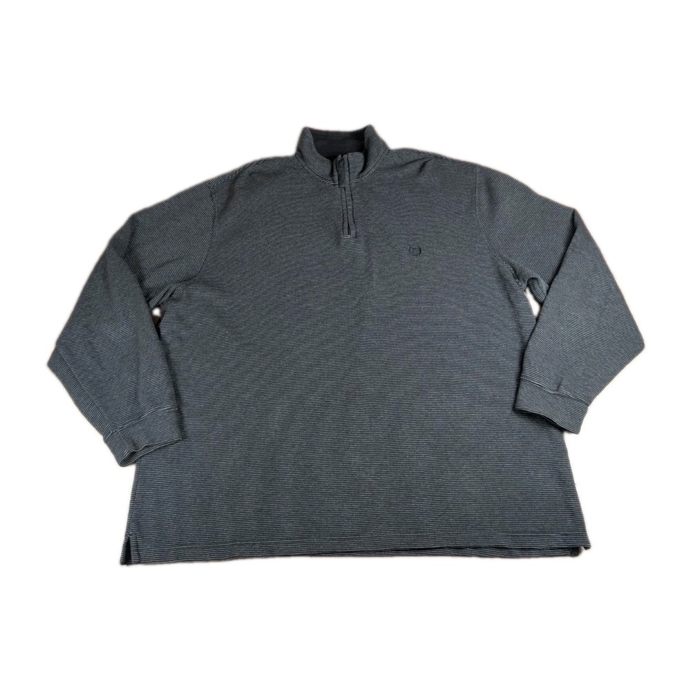 Chaps 1978 Men's XL Gray Quarter Zip Pullover Sweater Embroidered Logo Cotton